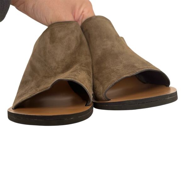 Dolce Vita Alba Olive Suede Open Toe Mules with Jute Woven Heel 9 - Picture 5 of 7